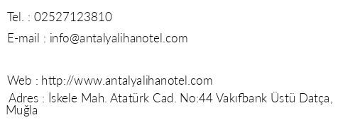 Antalyal Han Otel telefon numaralar, faks, e-mail, posta adresi ve iletiim bilgileri